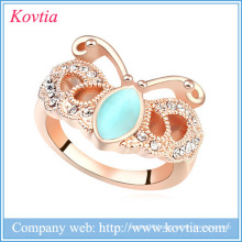 2015 jewellery butterfly rings 18k gold jewellery fashion ring with big stone